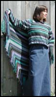 Black and Blue Striped Shawl
